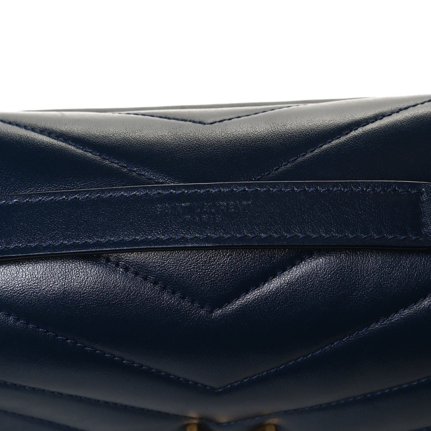 Saint Laurent Calfskin Y Quilted Monogram Medium Loulou Chain Satchel Deep Marine 9 of 13