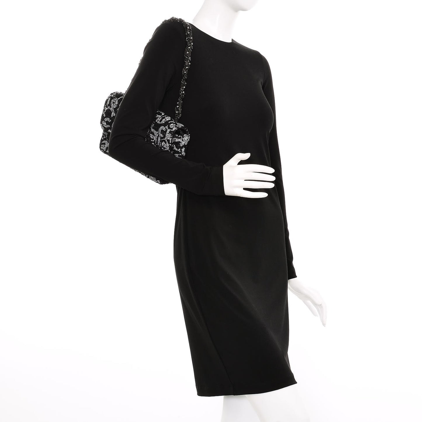 Painted Tweed Medium Single Flap Black Grey