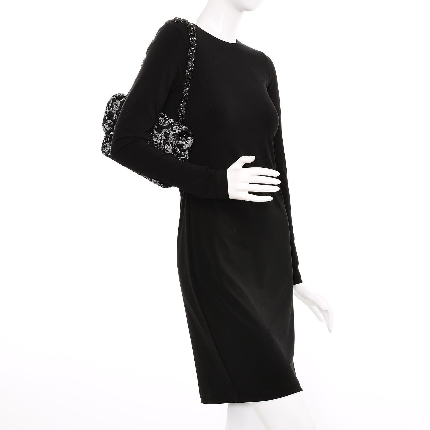 Chanel Painted Tweed Medium Single Flap Black Grey 2 of 7