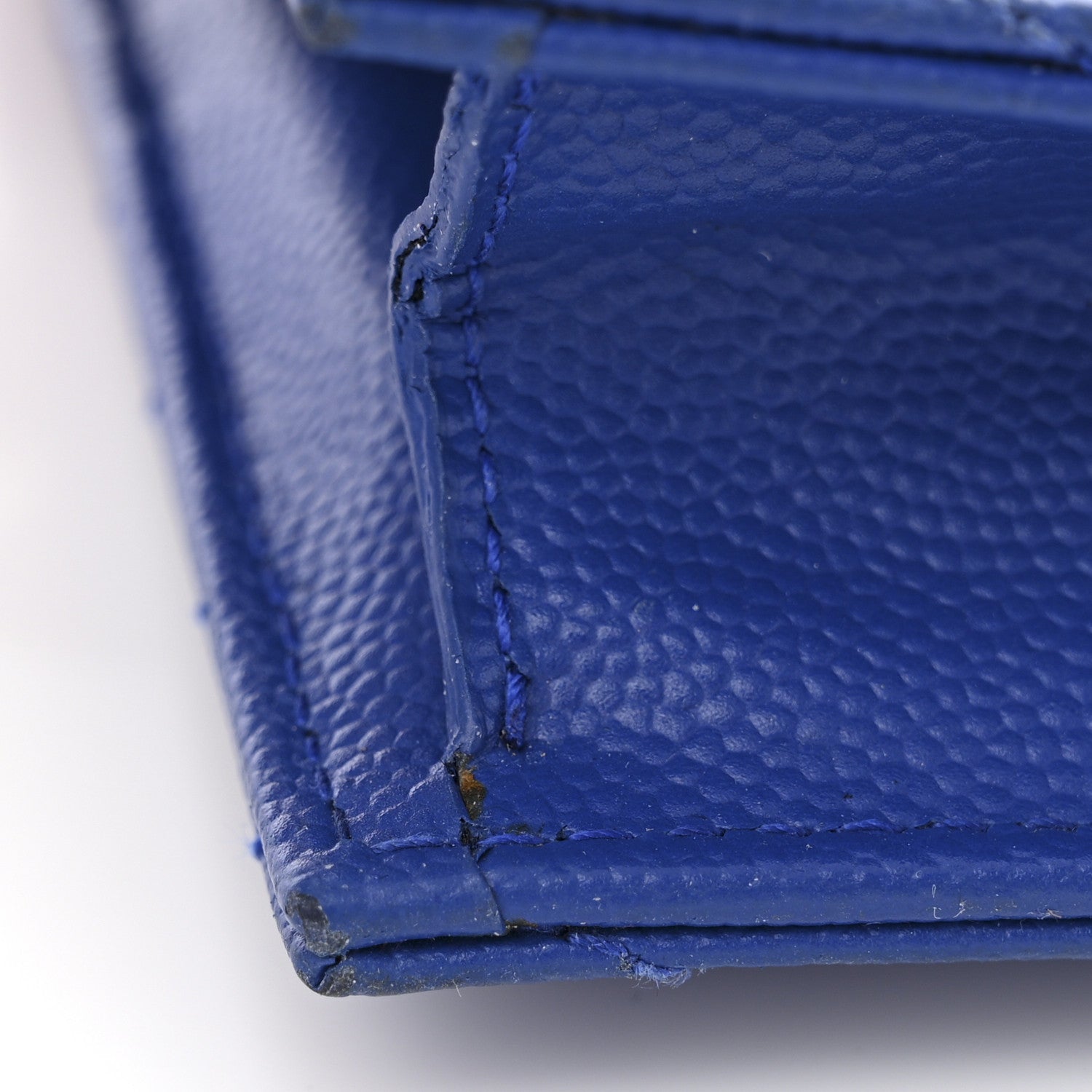 Saint Laurent Grain De Poudre Matelasse Chevron Monogram Envelope Chain Wallet Blue Majorelle 12 of 12