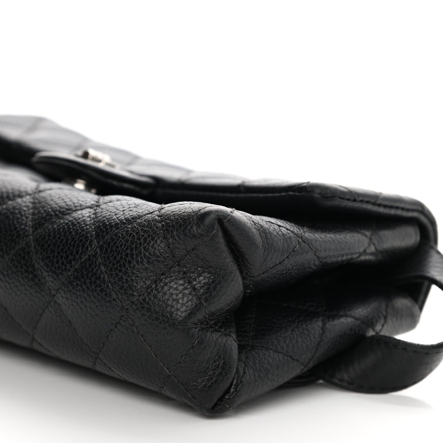 Grained Calfskin Quilted 2.55 Reissue Flap Belt Bag Clutch Black
