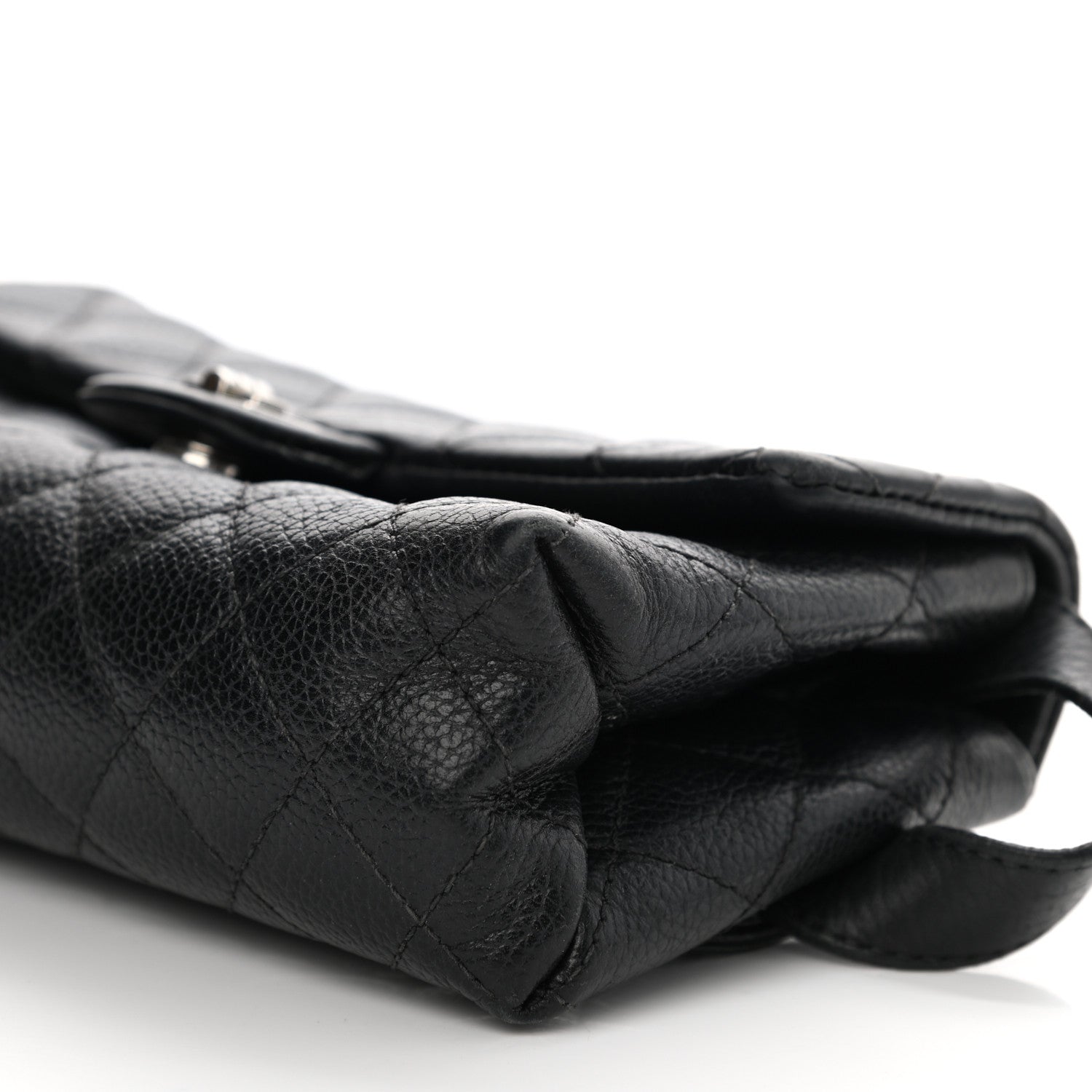 Chanel Grained Calfskin Quilted 2.55 Reissue Flap Belt Bag Clutch Black 10 of 10