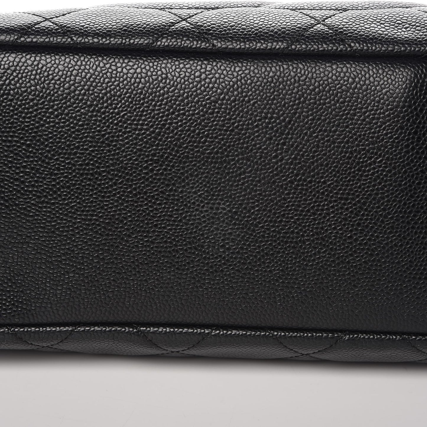 Caviar Quilted Shopping Tote Black