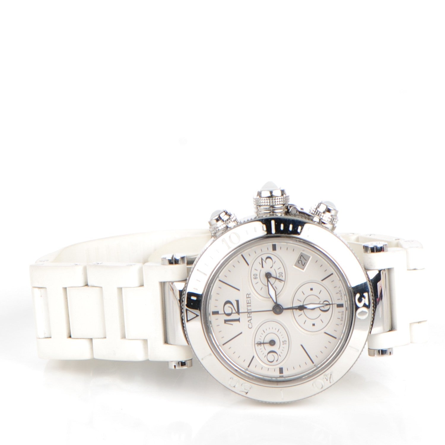Cartier Stainless Steel Rubber 37mm Pasha C Seatimer Quartz Watch 8 of 12