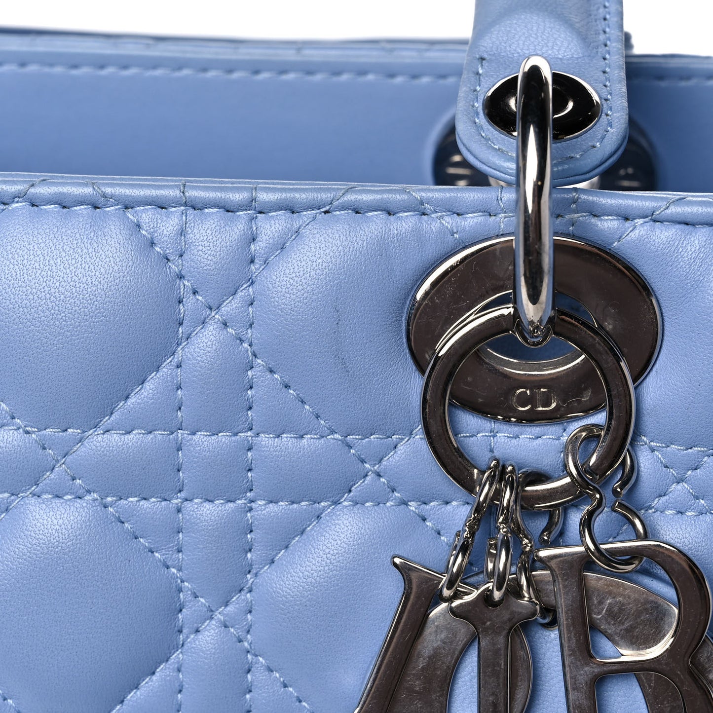 Lambskin Cannage Large Lady Dior Light Blue