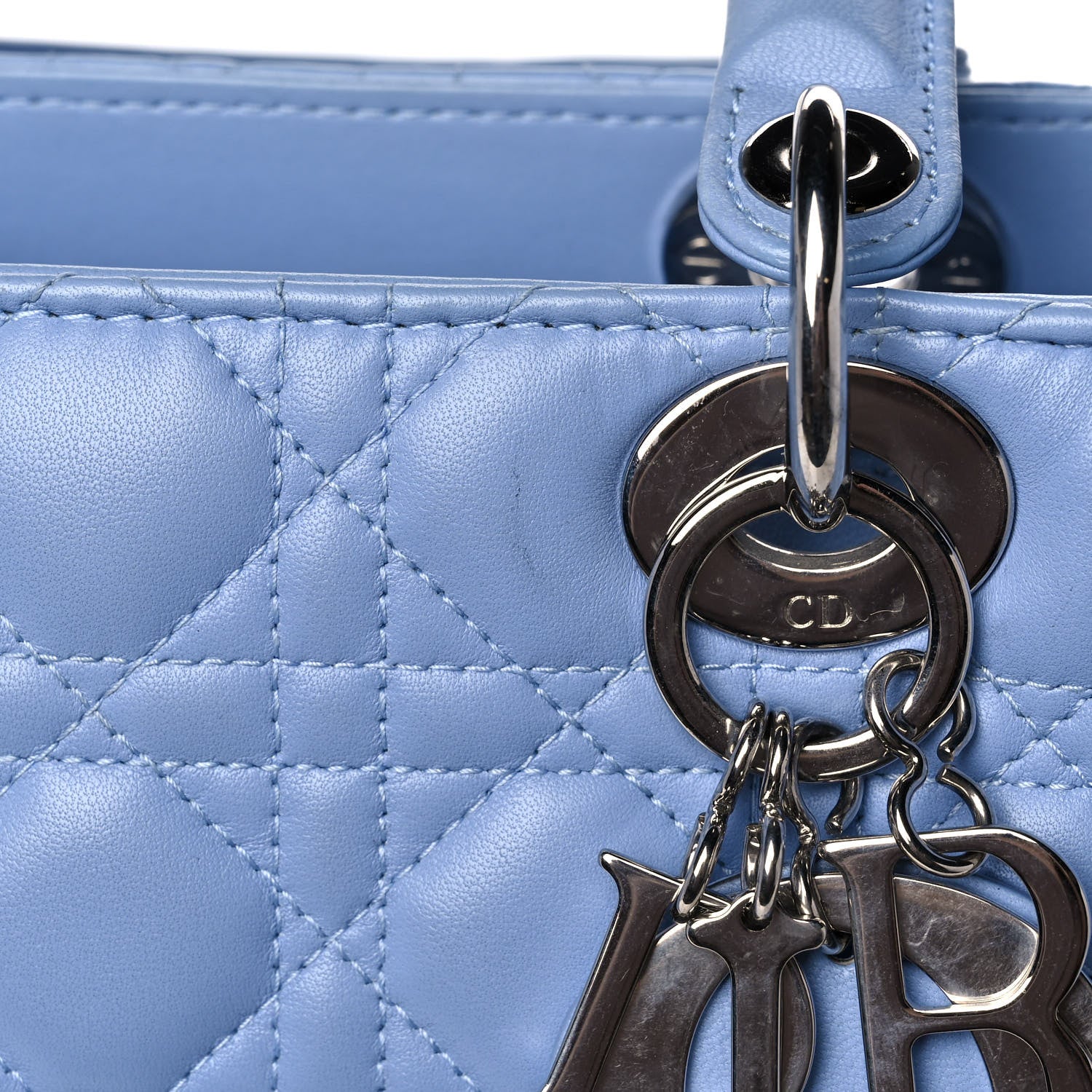 Christian Dior Lambskin Cannage Large Lady Dior Light Blue 15 of 15
