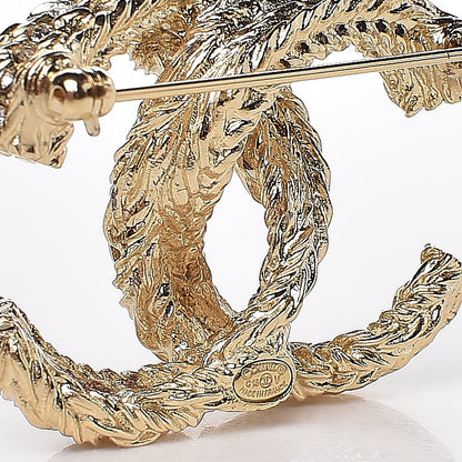 Chanel Crystal CC Brooch Gold 4 of 5