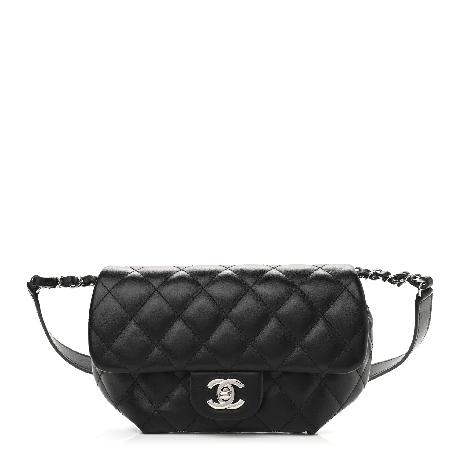 Chanel Calfskin Quilted CC Uniform Flap Belt Bag Black 1 of 9
