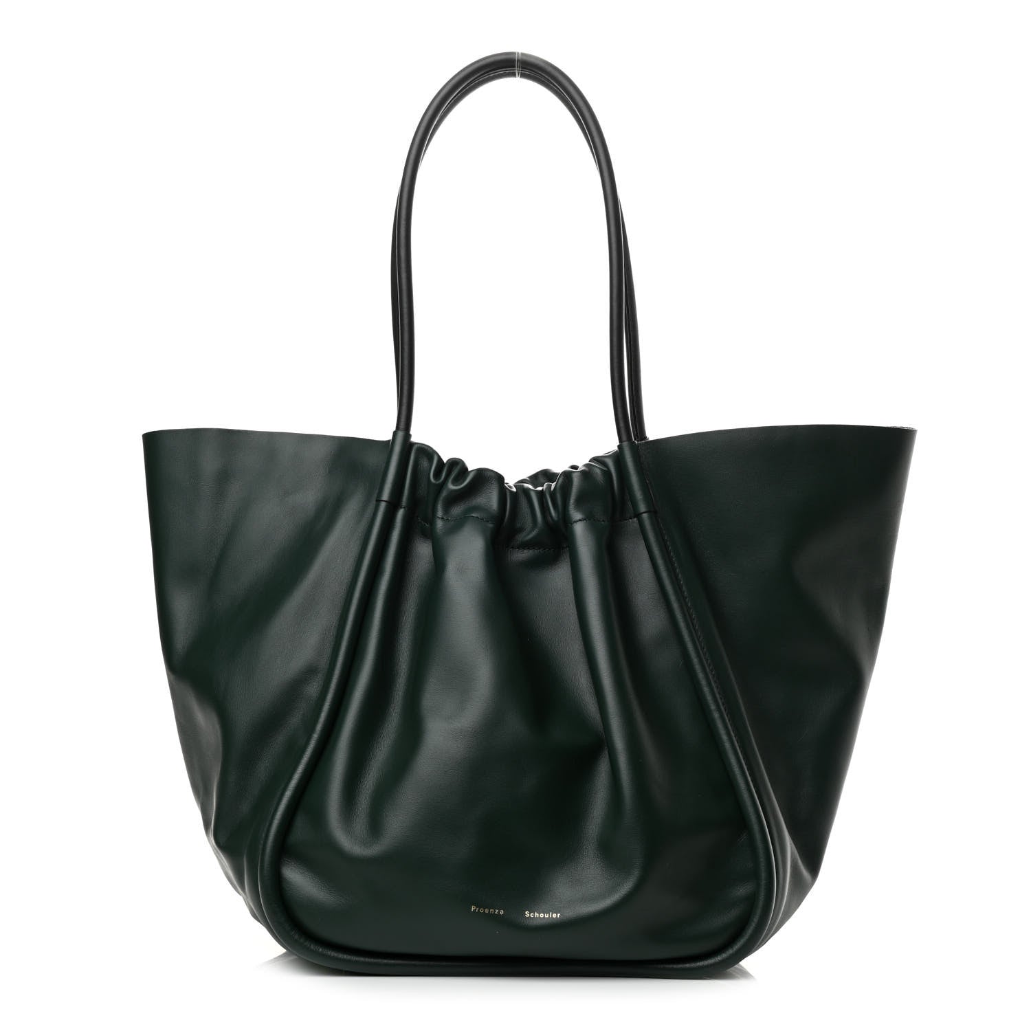 Proenza Schouler Calfskin XL Ruched Tote Petrol Green 1 of 9