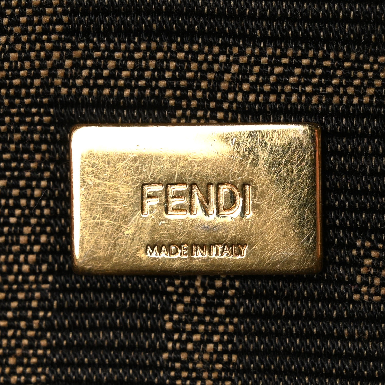 Fendi Fabric Jacquard FF 1974 Mini Baguette Tobacco Moro Black 6 of 12