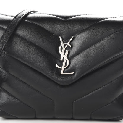 Saint Laurent Calfskin Y Quilted Monogram Toy Loulou Crossbody Bag Black 9 of 10
