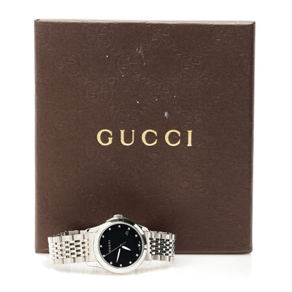 Gucci Stainless Steel Diamond 27mm G-Timeless Quartz Watch Black 5 of 5