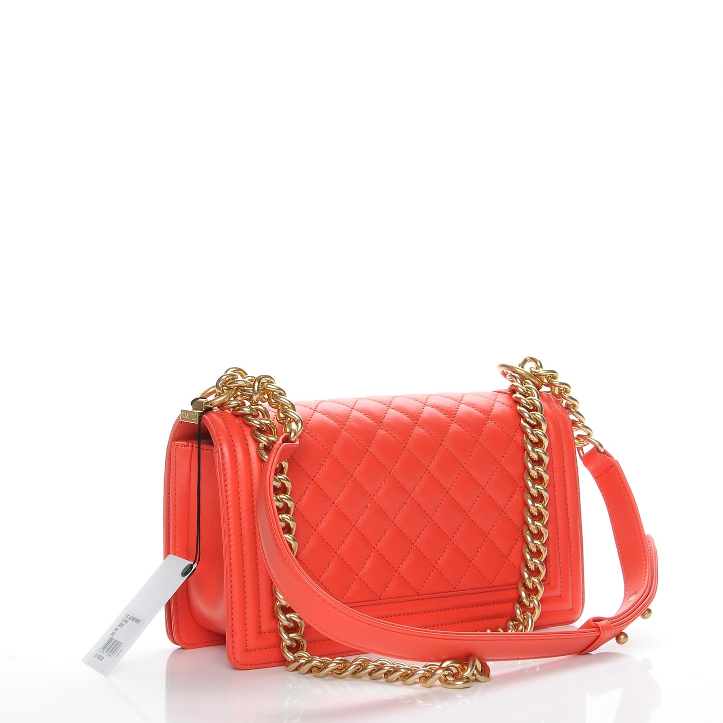 Calfskin Quilted Medium Boy Flap Red