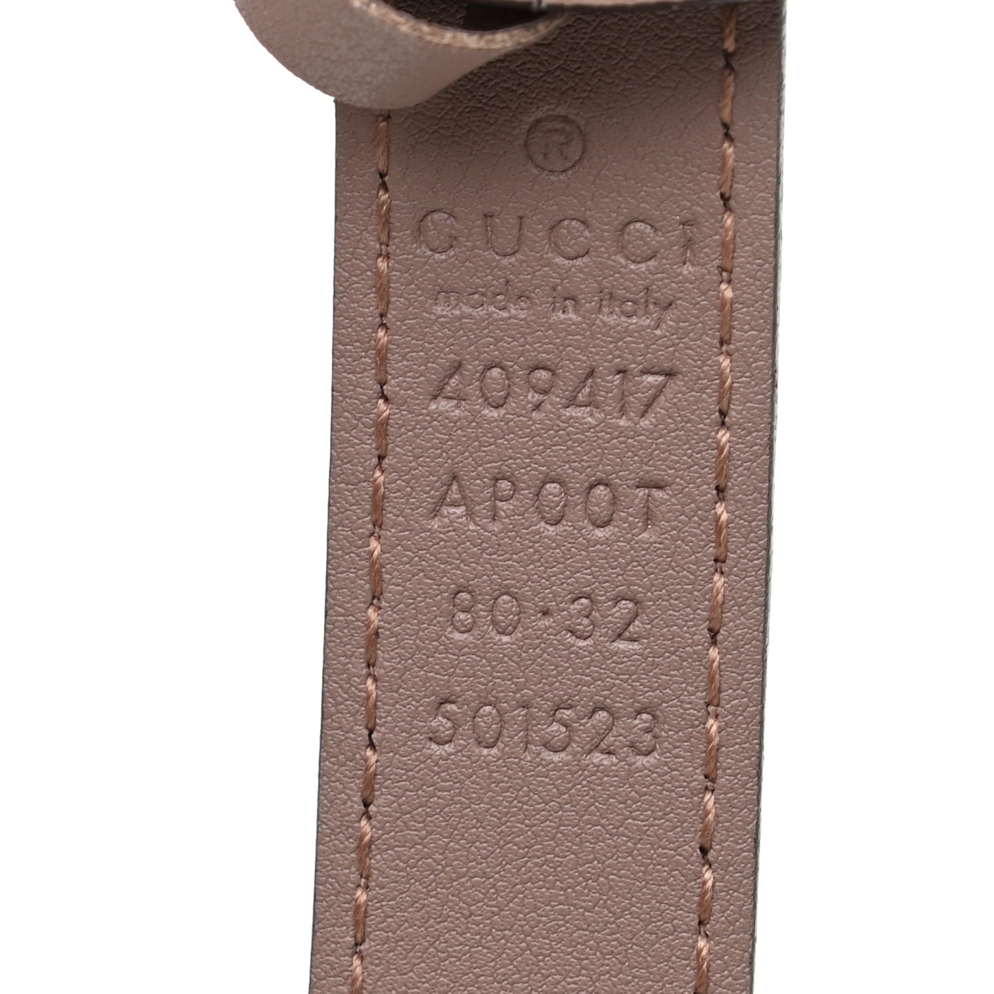 Calfskin Double G 20mm Belt 80 32 Porcelain Rose