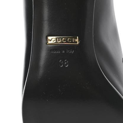 Gucci Calfskin Suede Horsebit Mid Heel Pumps 38 Black 6 of 8