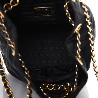 Prada Nylon Tessuto Acciaio Chain Shoulder Bag Black 5 of 12