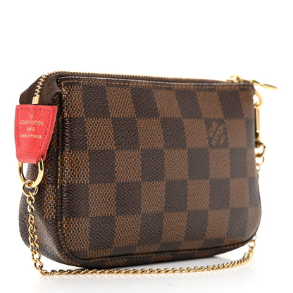 Louis Vuitton Damier Ebene 2019 Christmas Animation Mini Pochette Accessories Red 3 of 7