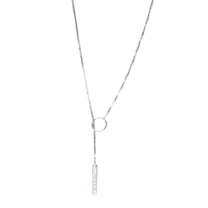 Gucci 18K White Gold 20mm Lariat Necklace 1 of 5