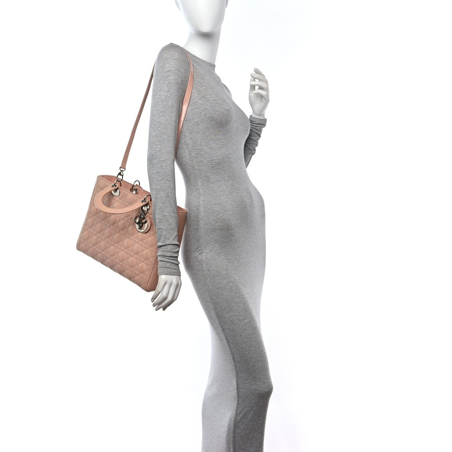 Christian Dior Patent Cannage Large Lady Dior Light Pink 2 of 17
