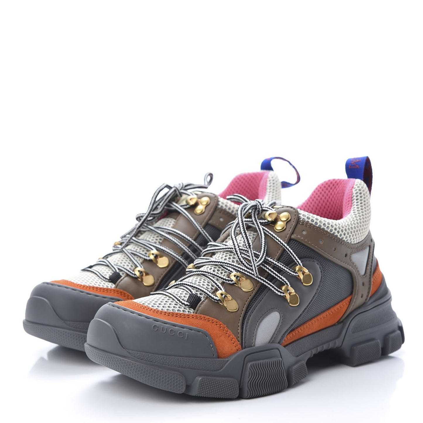 X SEGA Mesh Canvas Calfskin Womens Flashtrek Sneakers 37.5 White Box Pink Ardesia Loess