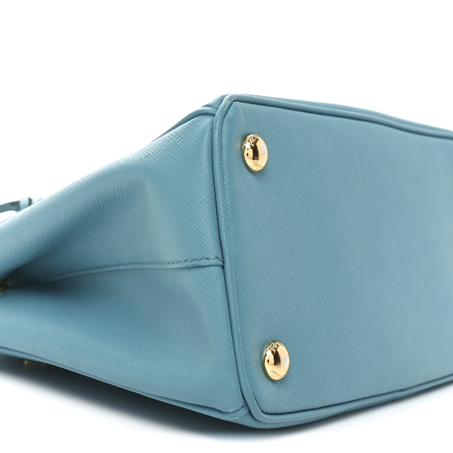 Prada Saffiano Lux Mini Galleria Double Zip Tote Turchese 8 of 9