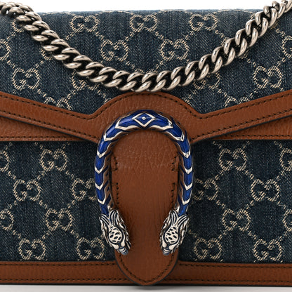 Gucci New Denim GG Monogram Dollar Calfskin Enamel Small Dionysus Shoulder Bag Blue Tea Cuir Epilog Electric Blue 8 of 11