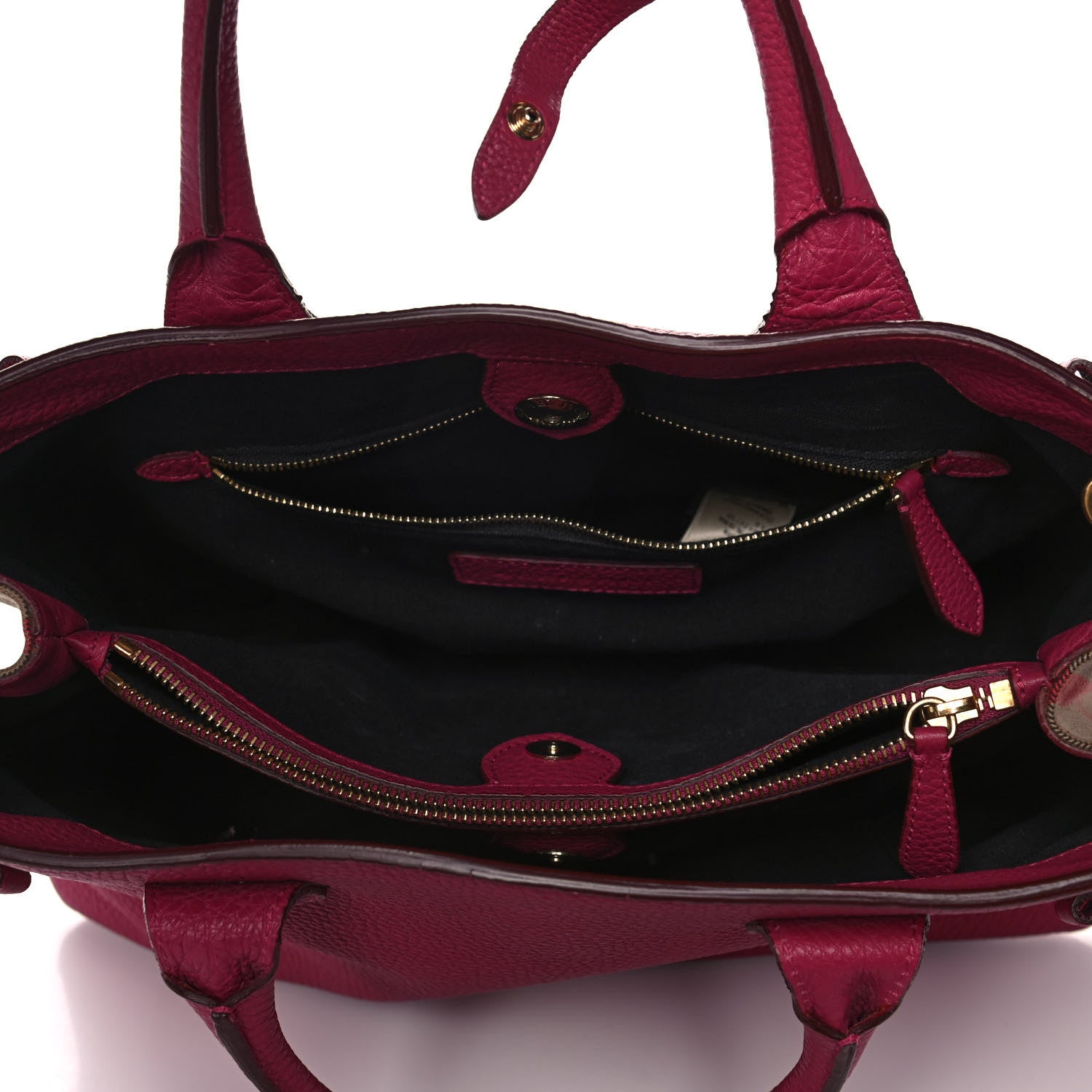 Burberry Grainy Calfskin House Check Medium Banner Tote Mahogany Red 5 of 14