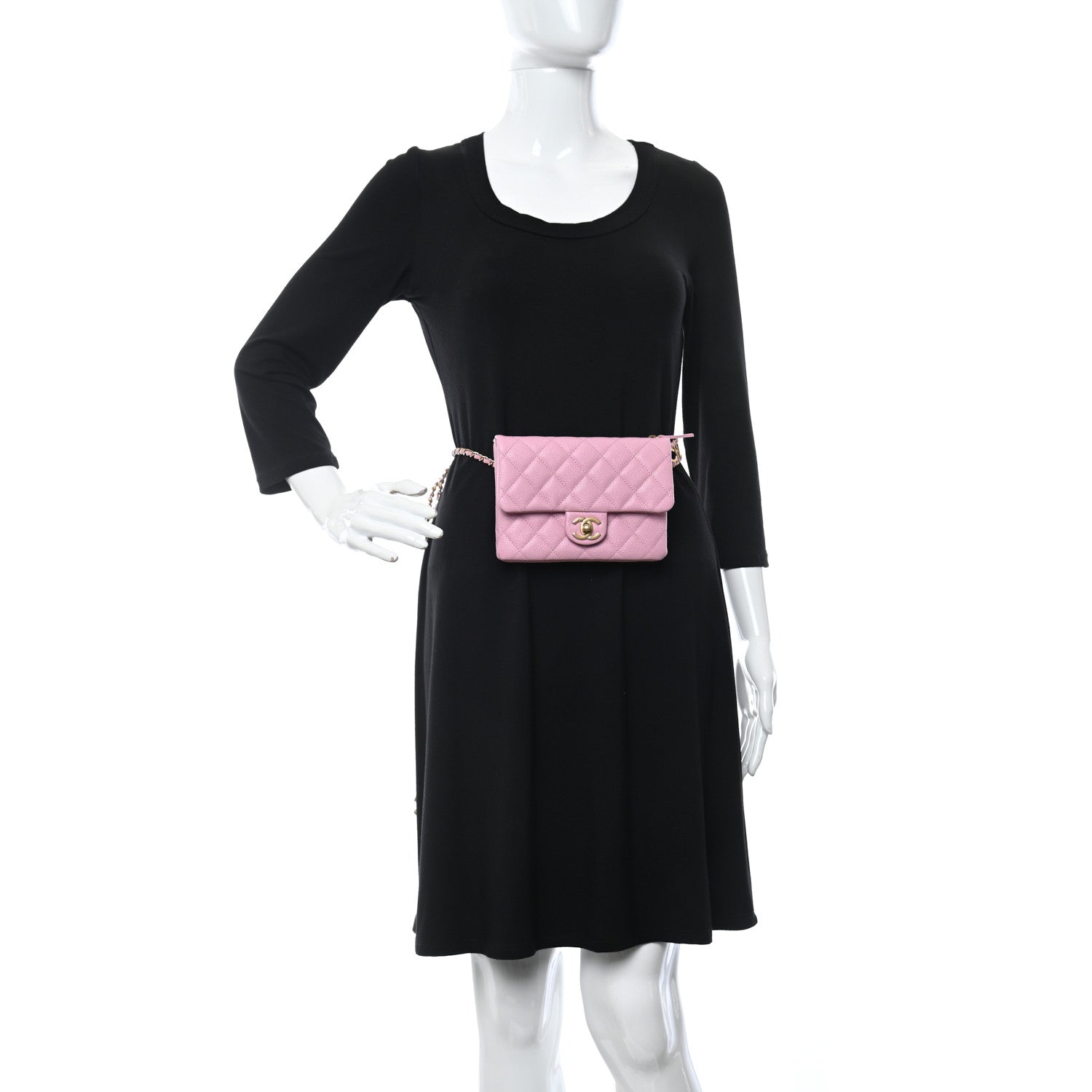 Chanel Shiny Caviar Pick Me Up Flap Belt Bag Pink 2 of 11