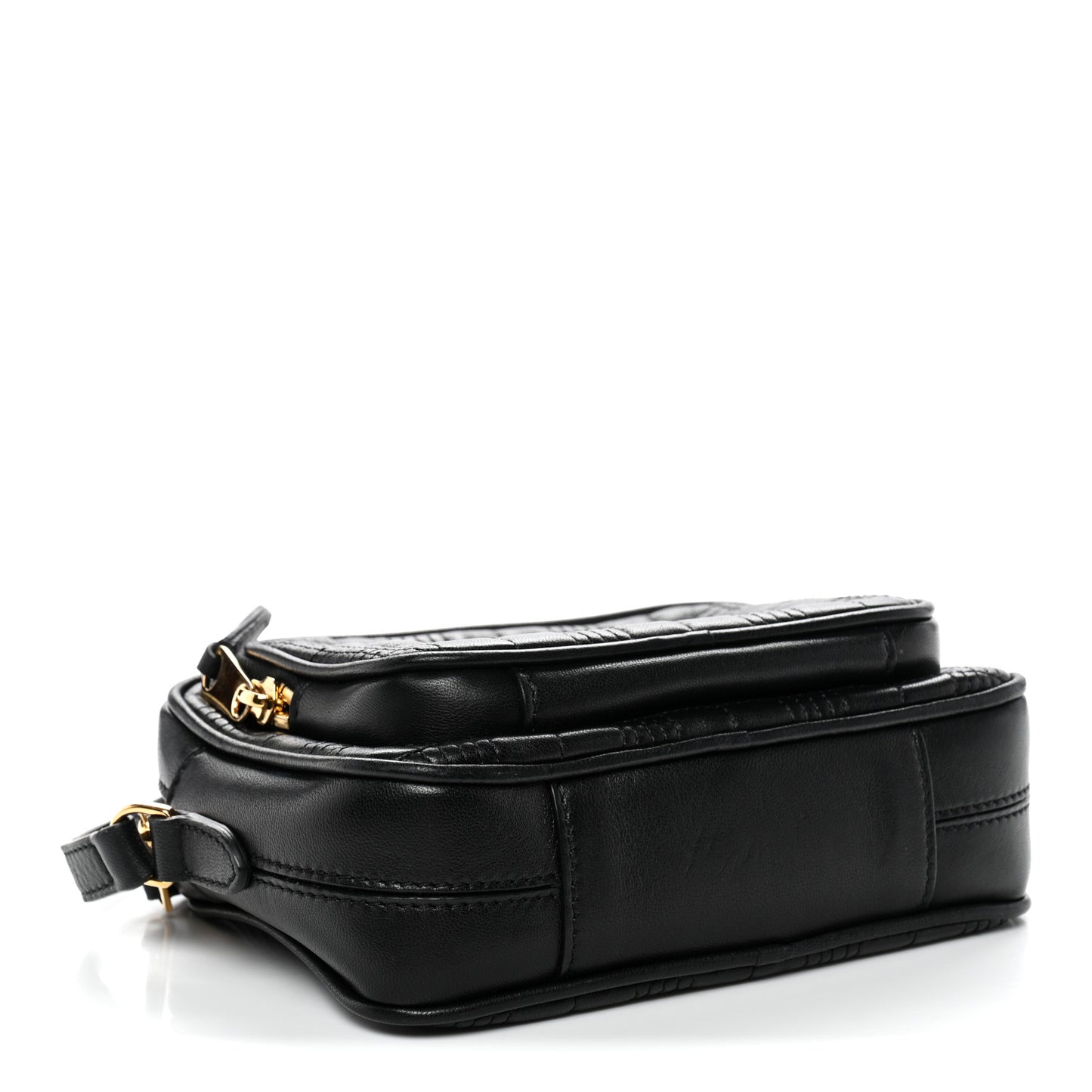 Calfskin Quilted Mini Lola Camera Bag Black