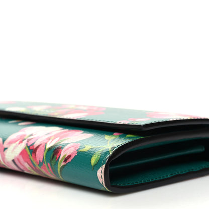 Gucci Calfskin Blooms Print Continental Wallet Bright Emerald Multicolor 10 of 10