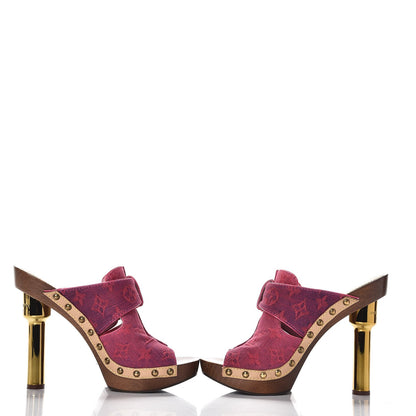 Louis Vuitton Denim Rosa Mule Clogs 38 Fuchsia 6 of 10