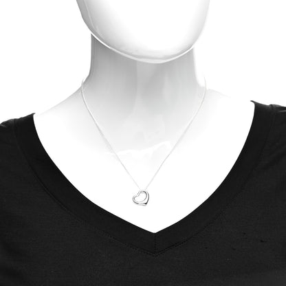 Tiffany Sterling Silver 16mm Elsa Peretti Open Heart Pendant Necklace 2 of 7