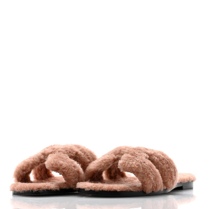 Hermes Woolskin Oran Sandals 39 Rose Aube 3 of 8