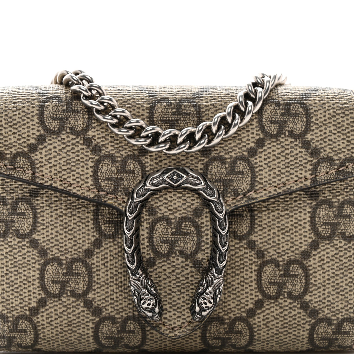 GG Supreme Monogram Dionysus Coin Purse Taupe