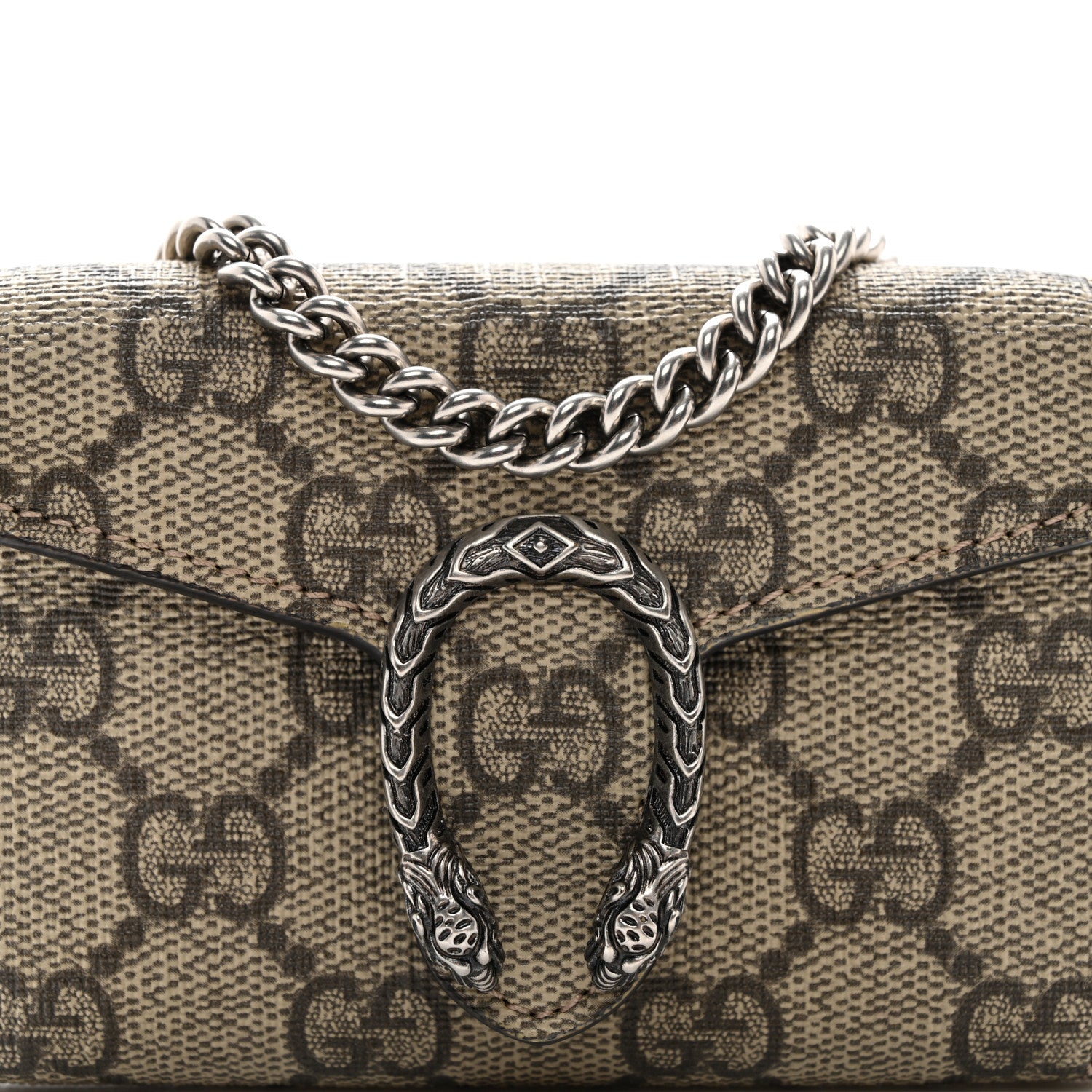 Gucci GG Supreme Monogram Dionysus Coin Purse Taupe 7 of 9