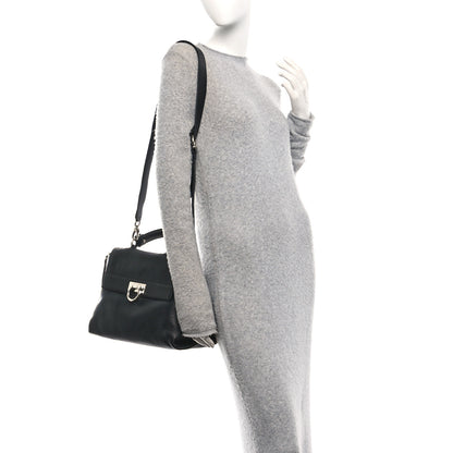 Salvatore Ferragamo Grained Calfskin Medium Sofia Satchel Black 2 of 9