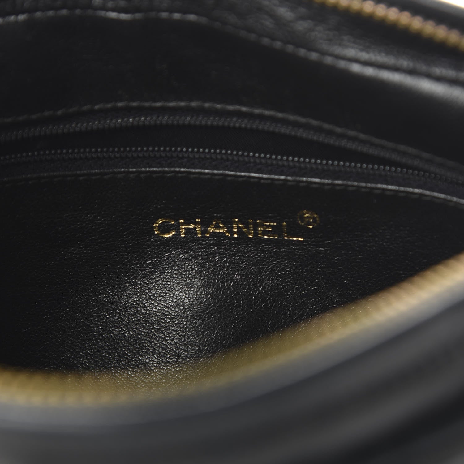 Chanel Lambskin Chevron Quilted Camera Case Black 8 of 10