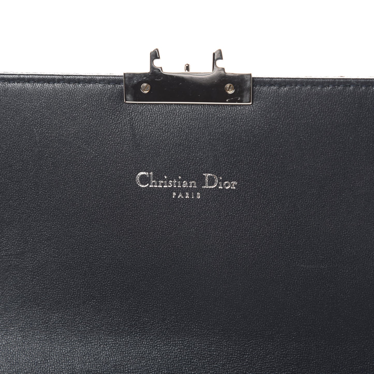 Metallic Brushed Calfskin Miss Dior Promenade Pouch Gunmetal