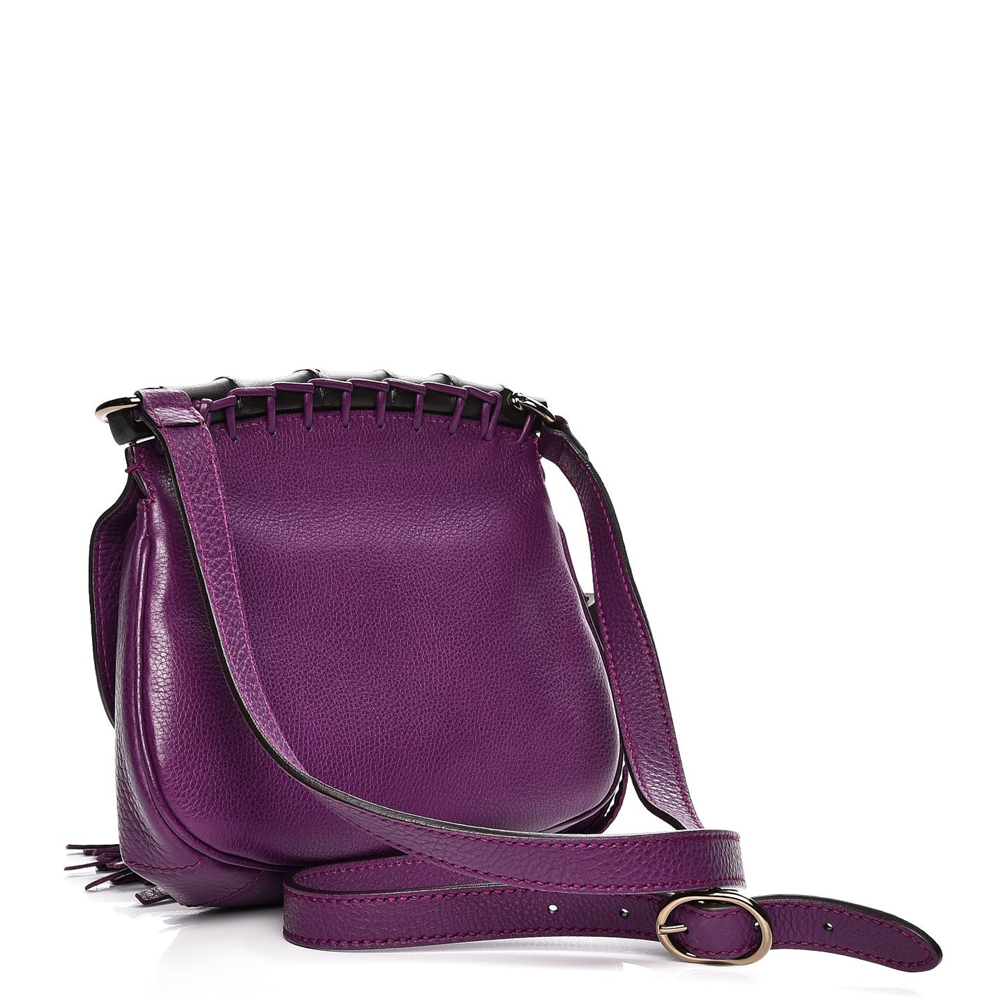 Calfskin Small Nouveau Fringe Shoulder Bag Purple