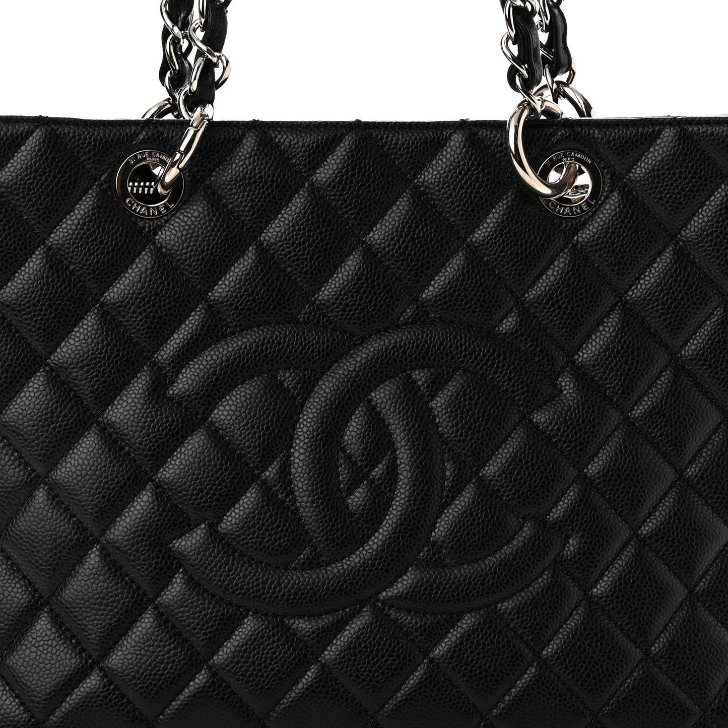 Caviar Quilted Grand Shopping Tote GST Black