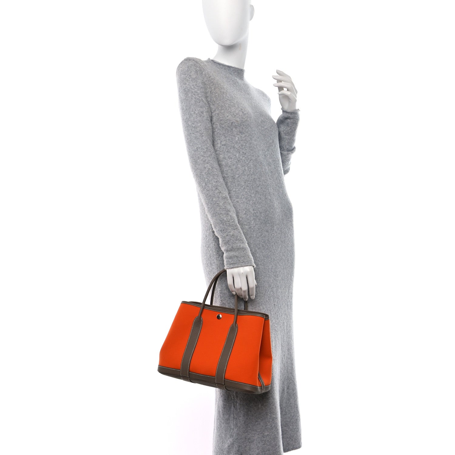 Hermes Toile Officier Negonda Garden Party 30 TPM Feu Etoupe 2 of 10
