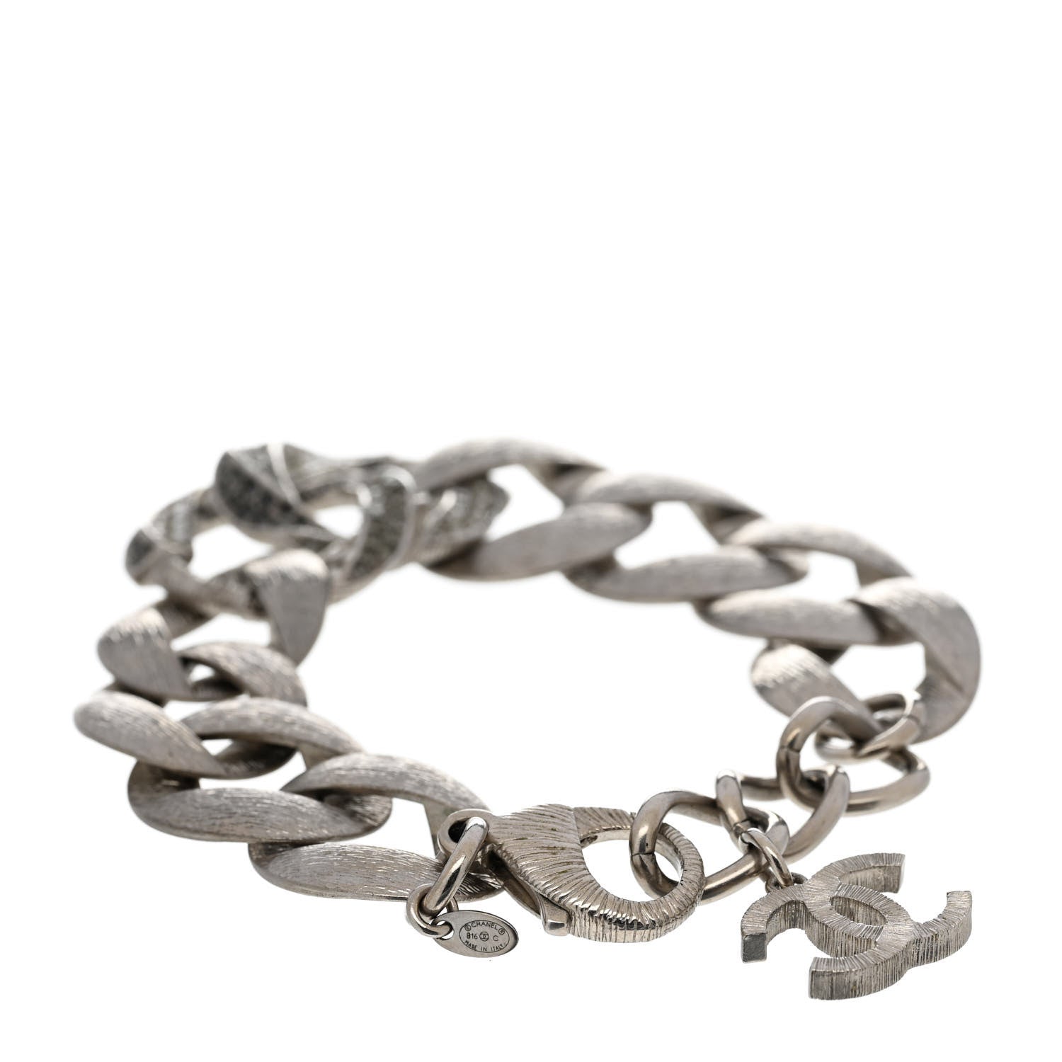Chanel Crystal CC Chain Link Bracelet Grey 3 of 4
