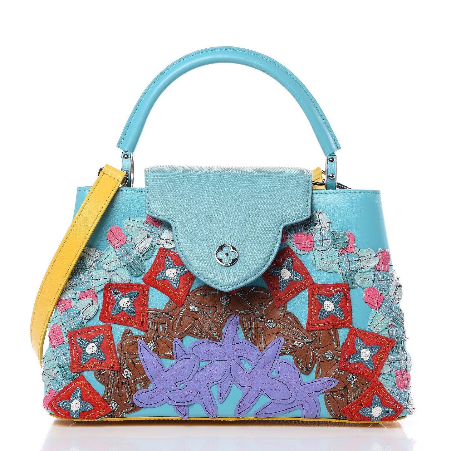 Calfskin Lizard Artycapucines Tschabalala Self PM Multicolor