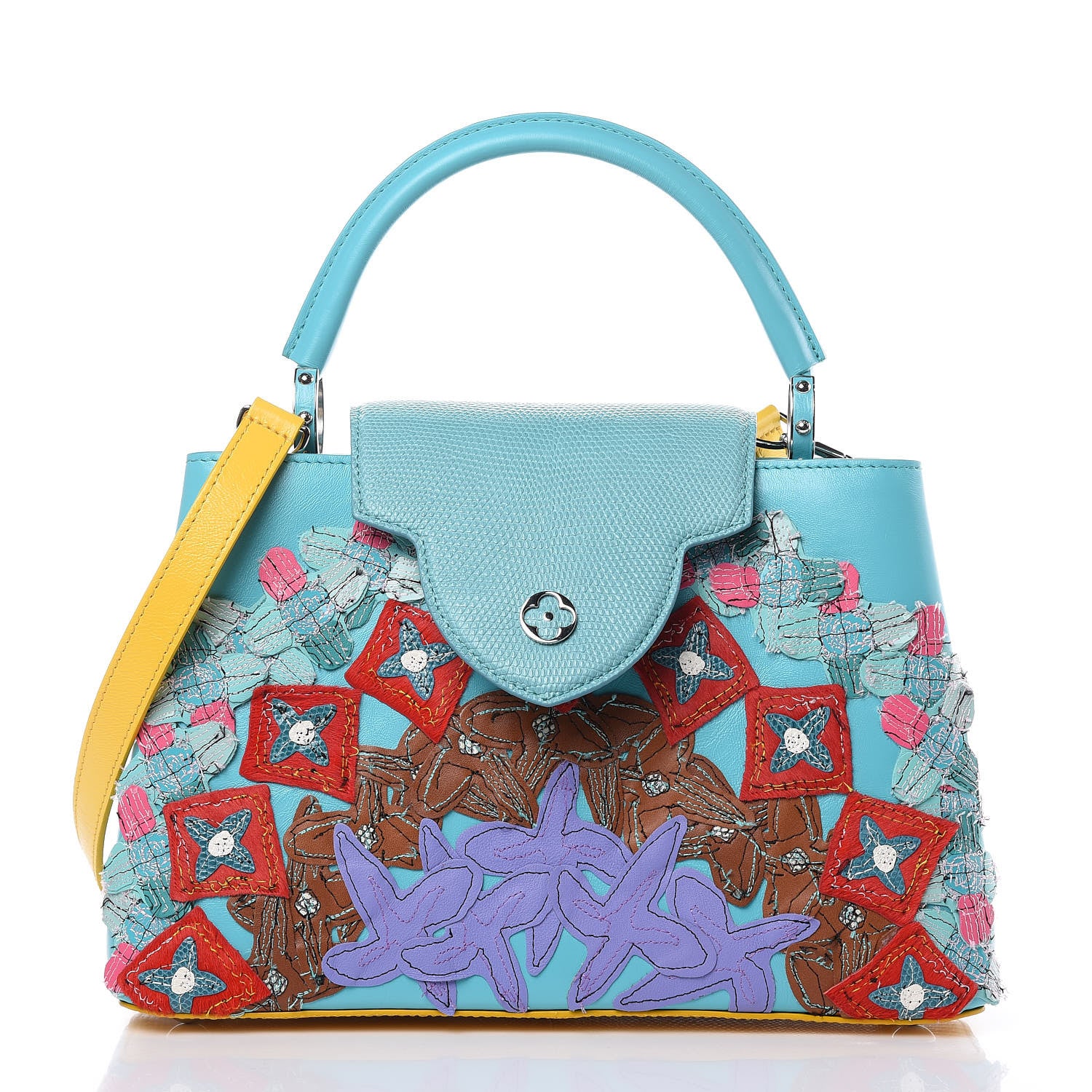Louis Vuitton Calfskin Lizard Artycapucines Tschabalala Self PM Multicolor 3 of 17