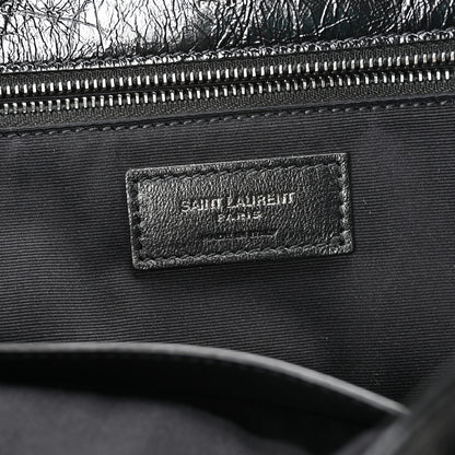 Saint Laurent Crinkled Calfskin Matelasse Monogram Large Niki Chain Satchel Black 6 of 10