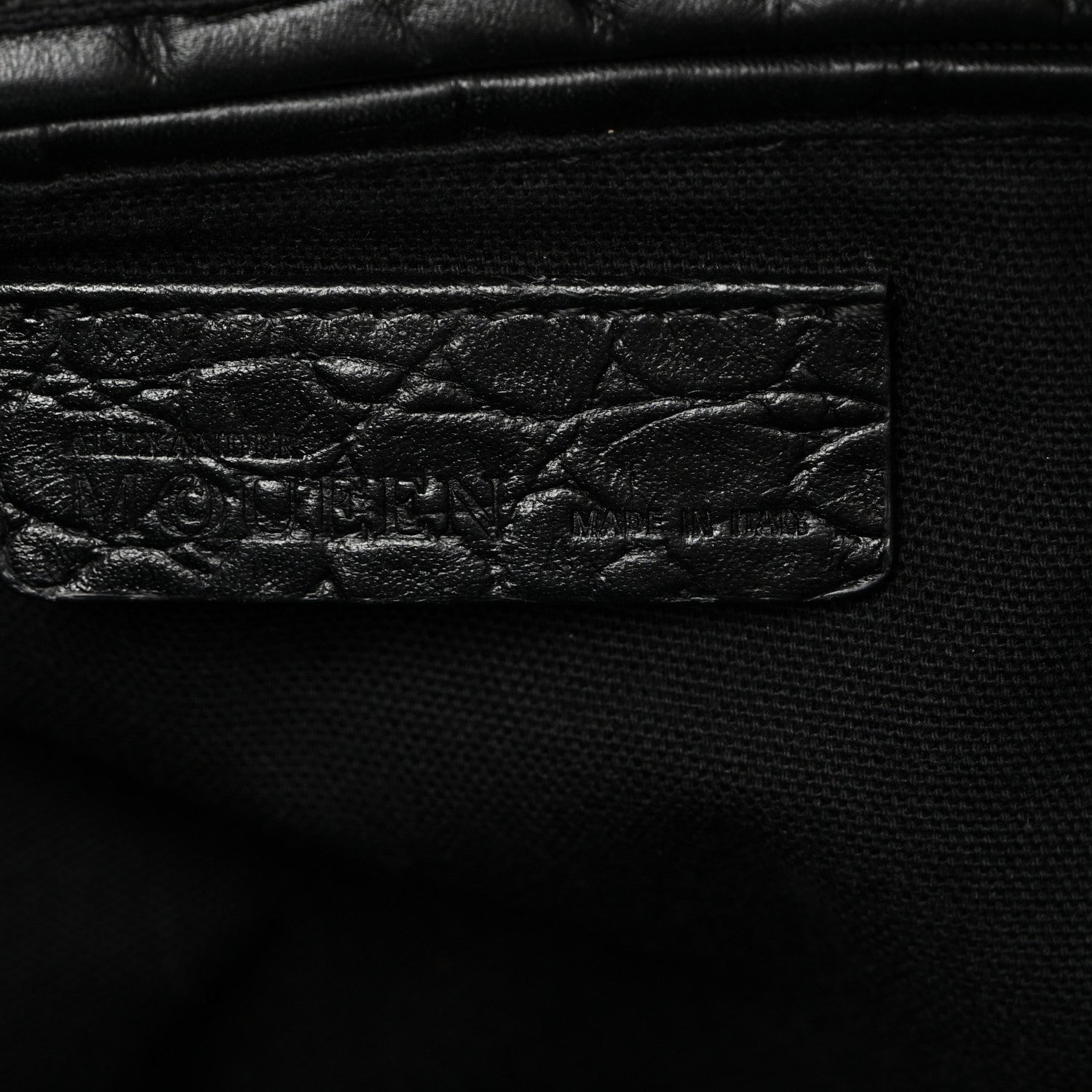 Alexander McQueen Calfskin Crocodile Embossed Large Skull Padlock Zip Around Tote Black 6 of 10