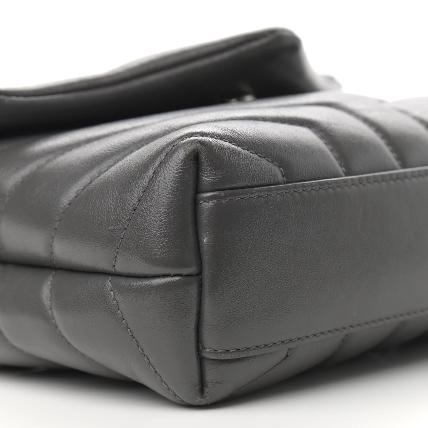 Saint Laurent Calfskin Y Quilted Monogram Toy Loulou Crossbody Bag Storm 9 of 15