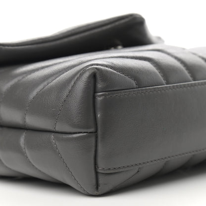 Saint Laurent Calfskin Y Quilted Monogram Toy Loulou Crossbody Bag Storm 9 of 15
