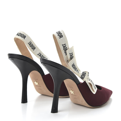 Christian Dior Technical Canvas Ribbon J'Adior Slingback 100mm Pumps 40.5 Rouge Black 4 of 9