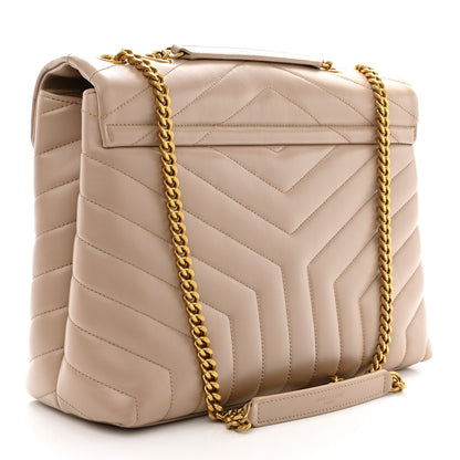 Saint Laurent Calfskin Y Quilted Monogram Medium Loulou Chain Satchel Blush 3 of 11